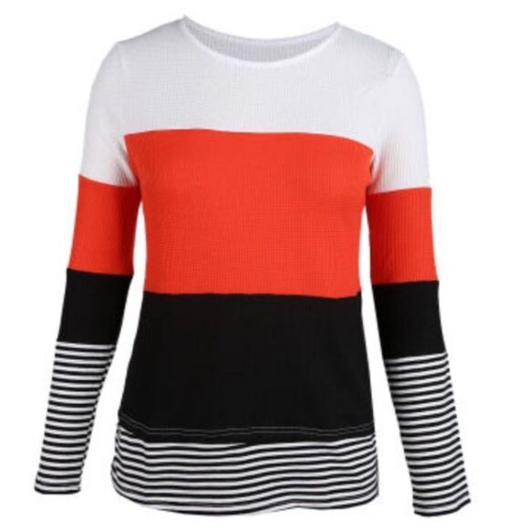 Colorblock Splicing Stripes Top - Picture 8 of 8